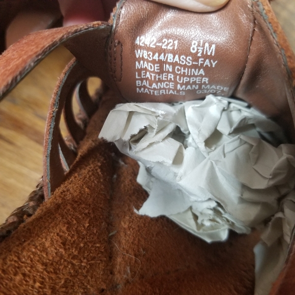 Bass 'Kay' Woven Leather Platform Sandals 8.5 80s/90s style - Picture 5 of 8